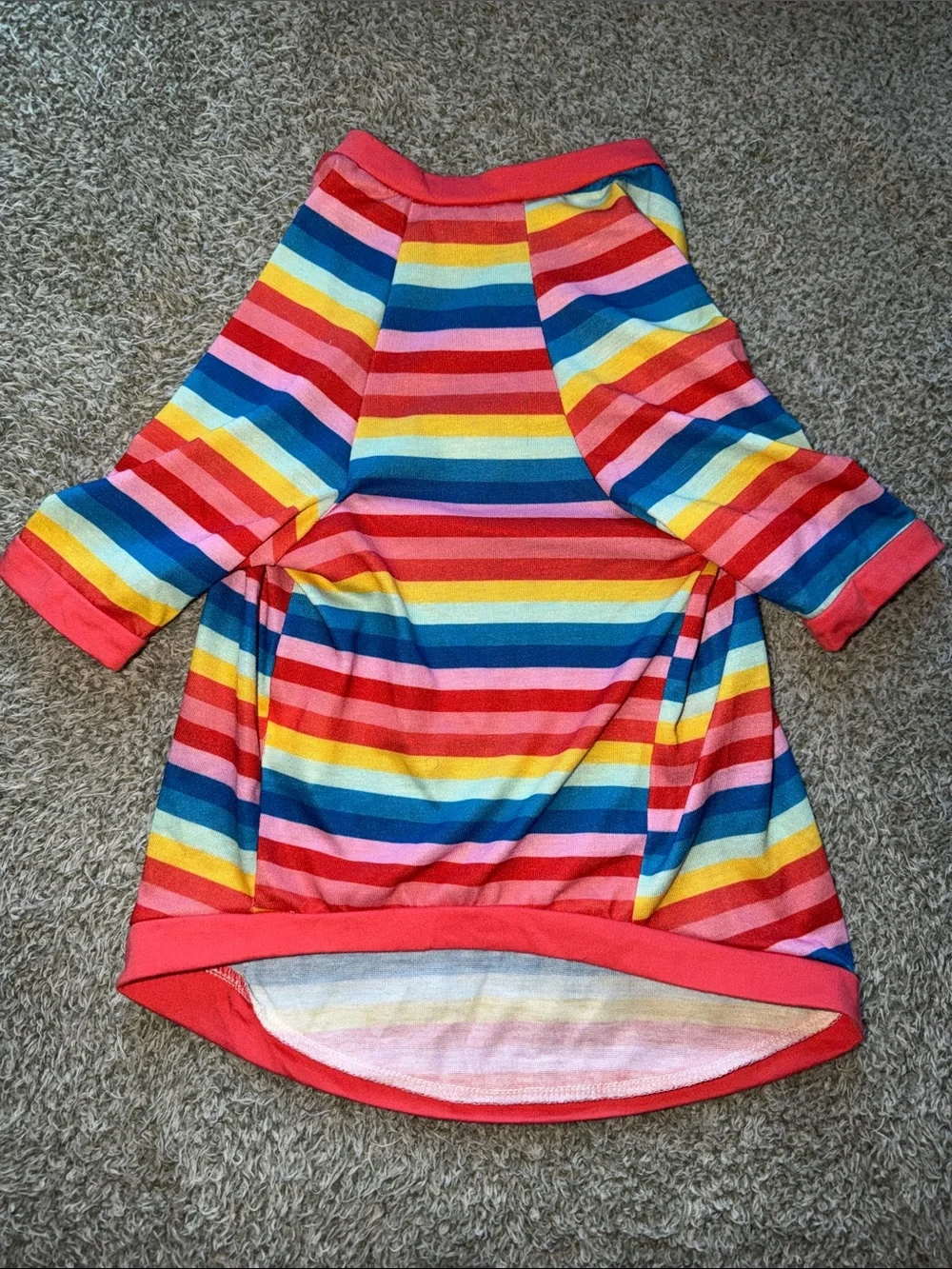 Birthday Pup Rainbow Stripe Dog Tee